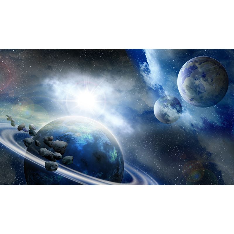 Miraculous Planet Scene Mural Decal Wallpaper Modern Non-Woven Material Wall Art
