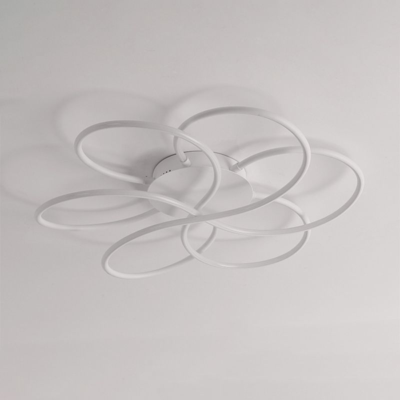 Twist Linear Semi Flush Mount Light Modern Minimalist Metal LED Techo Monte de altura para pasillo