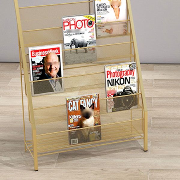 Metal Ladder Bookcase Scandinavian Style Closed Back Book Shelf