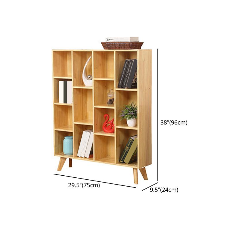 Modern Style Standard Bookcase Wooden Closed Back Bookshelf for Home Office