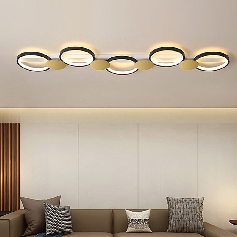 Contemporary Round Ceiling Lamp LED Flush Mount Ceiling Light with Acrylic Shade