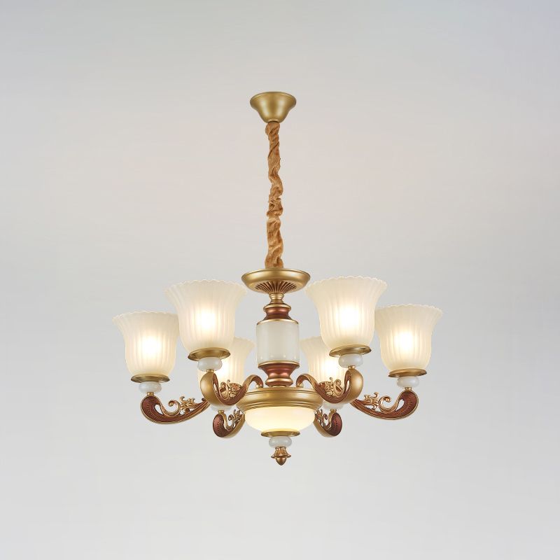 Geometry Shape Pendant Lights Modern Style Glass Chandelier Lights in Gold