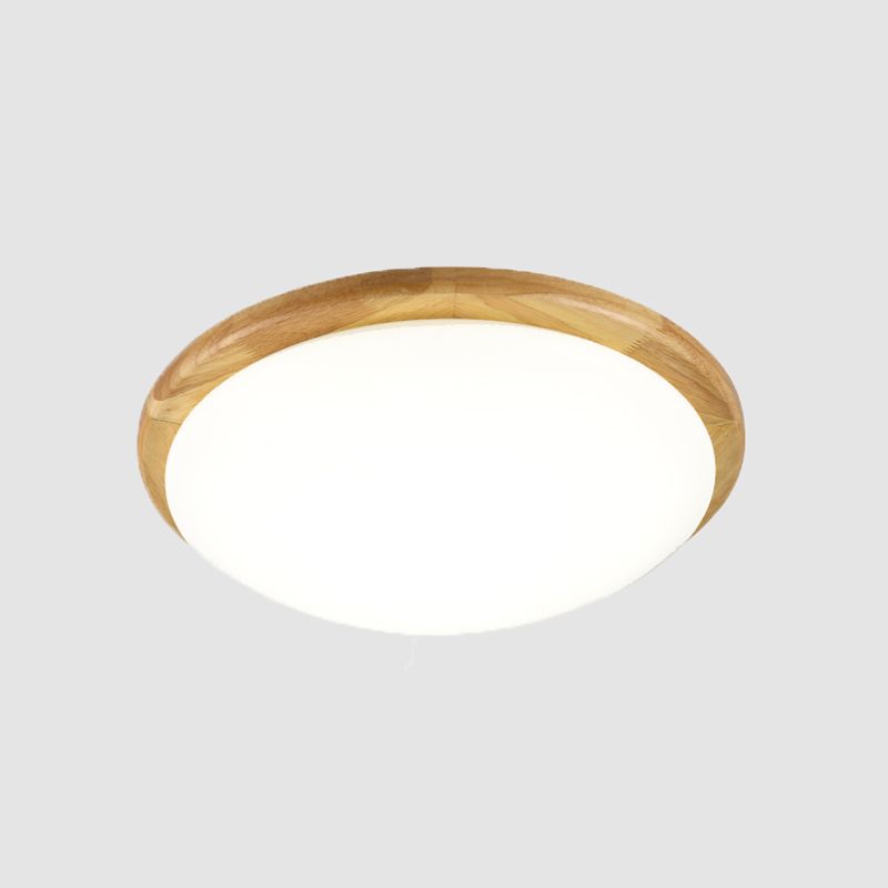 Wooden Ceiling Mounted Light Contemporary Flush Mount Lamp with Acrylic Shade