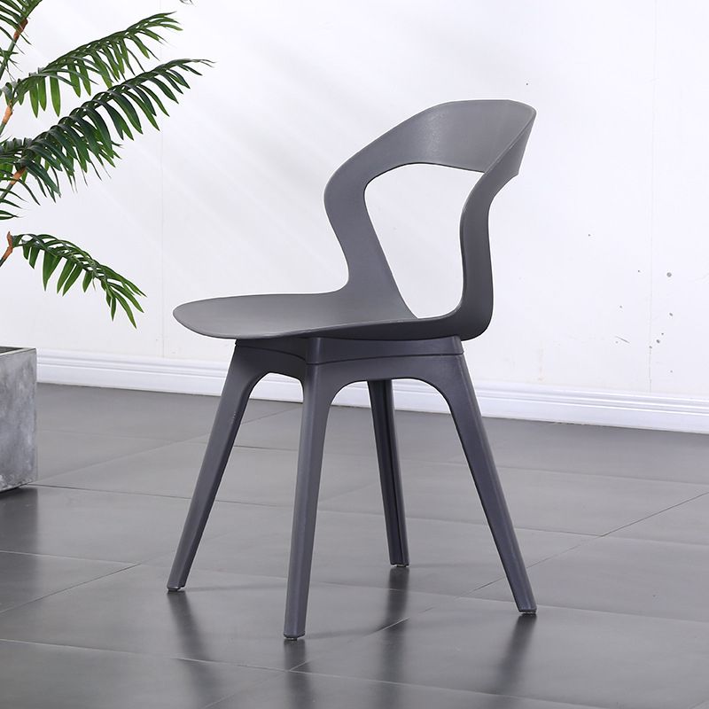 Contemporary Kitchen Dining Chair Vinyl Open Back Side Chair
