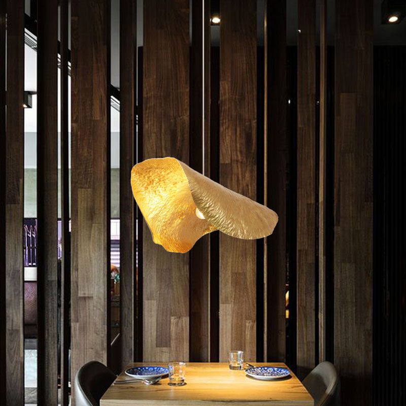 Metal Shaded Pendant Light Kit Contemporary Gold Hanging Light Fixture for Restaurant