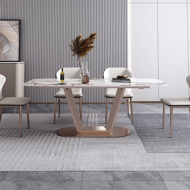 55.12''l Mesa de piedra sinterizada Mesa de comedor rectangular para la cocina