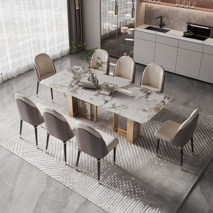Luxury Sintered Stone Top Dining Set Rectangle 1/3/4/5/6/9 Pieces Dining Room Table Set