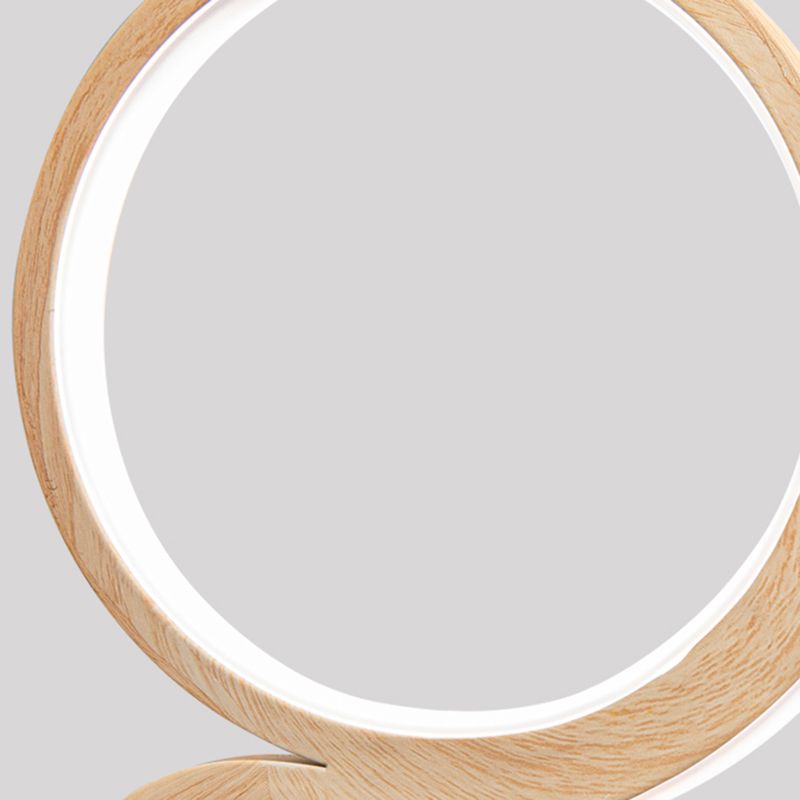 2-Light Modern Beige Island Lighting Wooden LED Ceiling Light for Dining Room