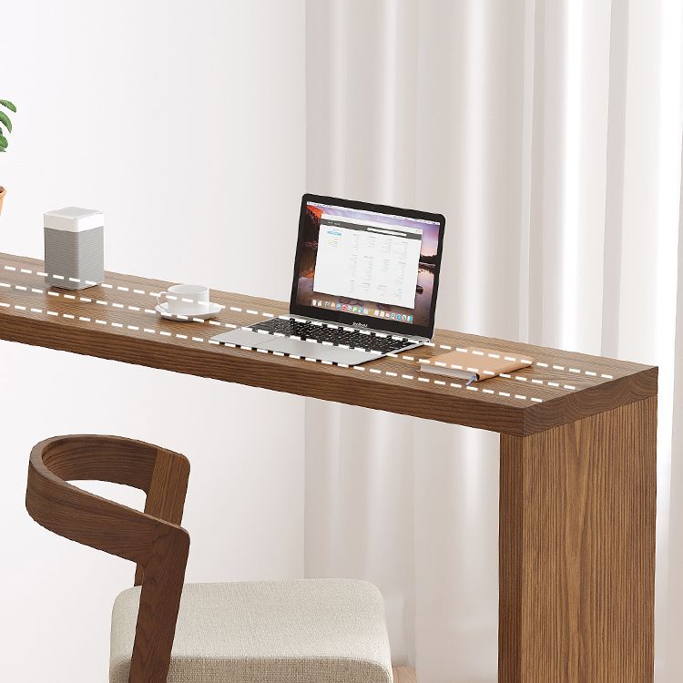 Modern Style Bar Table Rectangle Solid Wood Bar Table with Storage