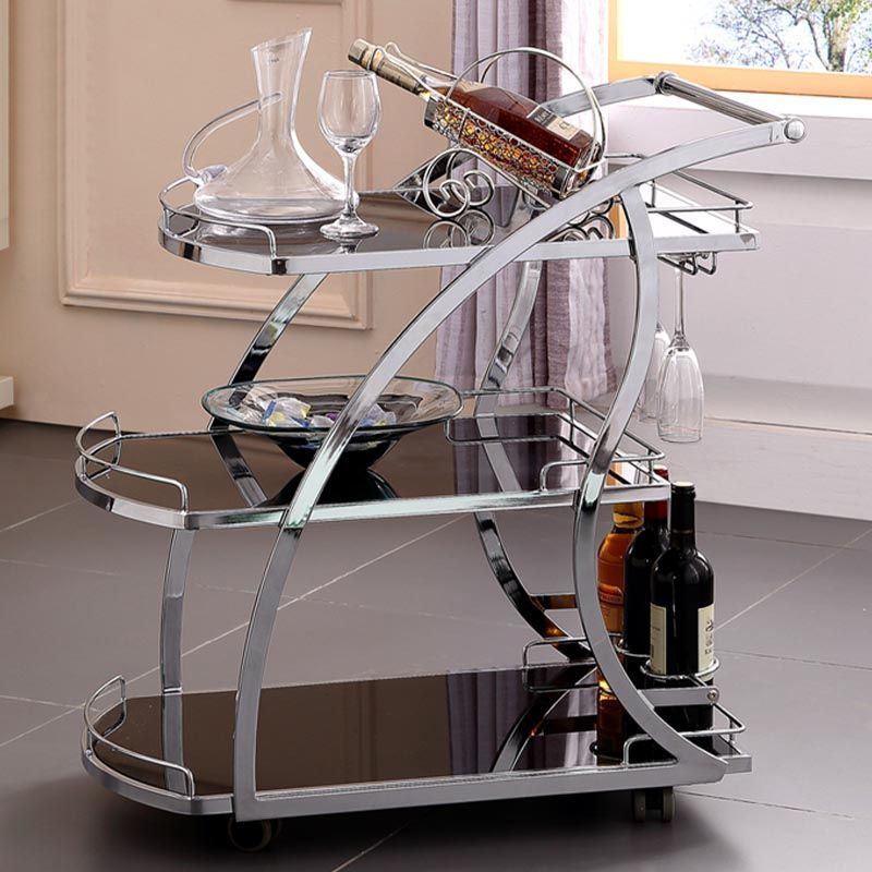 32.68" High Modern Prep Table Rolling Metal Prep Table for Home