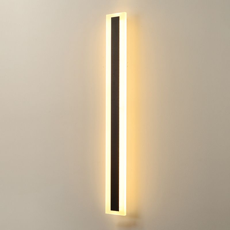 Forma lineal de metal apliques de pared estilo moderno 1 iluminación de montaje de pared de luz en negro