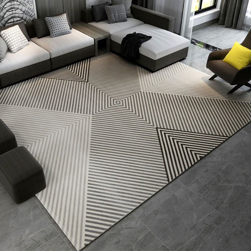 Multi Colored Modern Rug Polypropylene Geometric Area Carpet Anti-Slip Backing Pet Friendly Indoor Rug for Parlor
