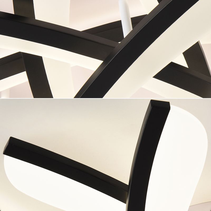 Lámpara de techo de metal con sombra, lámpara LED de estilo minimalista, lámpara semi empotrada