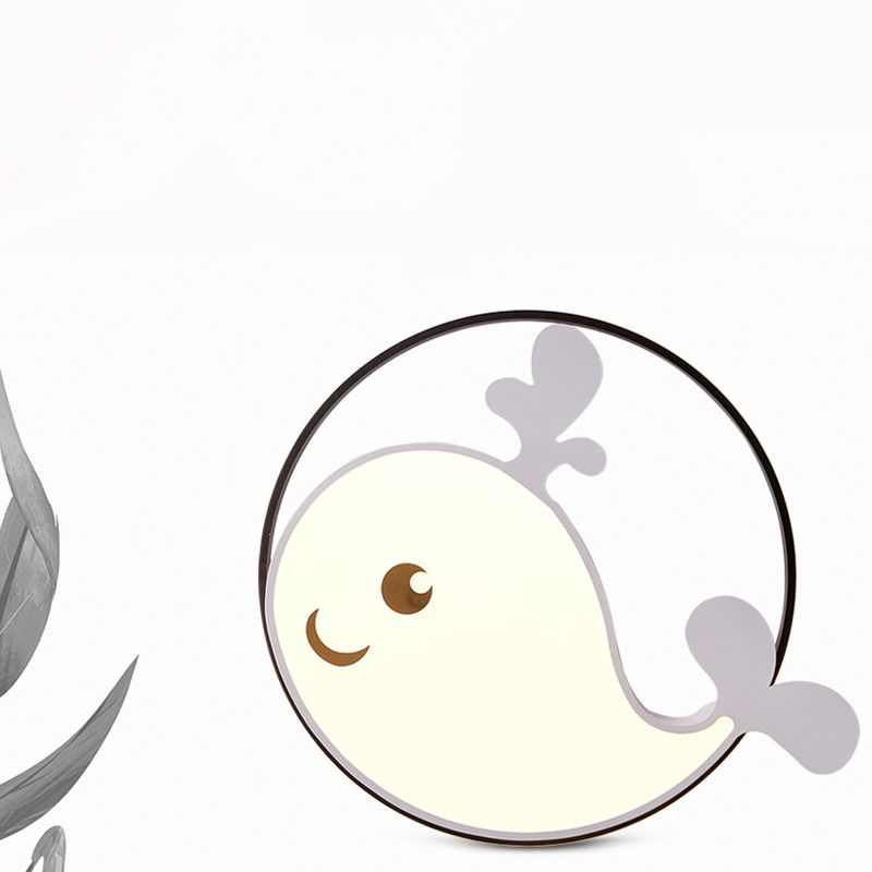 Cute Cartoon Whale Acrylic LED Ceiling Light Eye Protection Kindergarten Lighting Fixture for Girls Boys Room