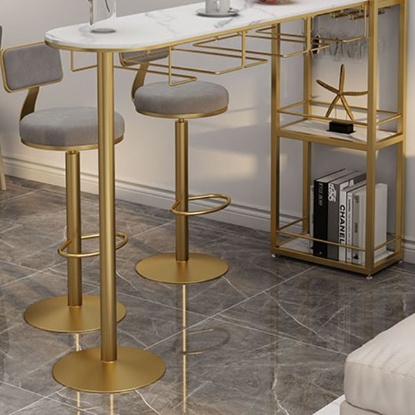 Modern 1/3 Pieces Bar Table Set Stone Counter Table with Stools for Kitchen