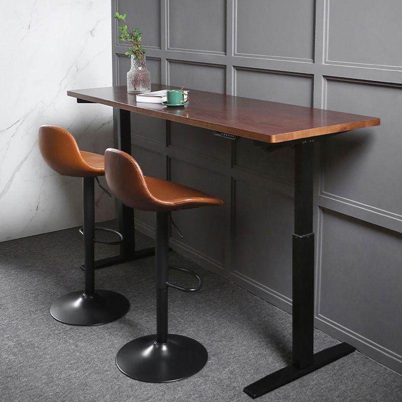 Industrial Style Wood Top Counter Table Liftable Bar Table for Coffee Shop