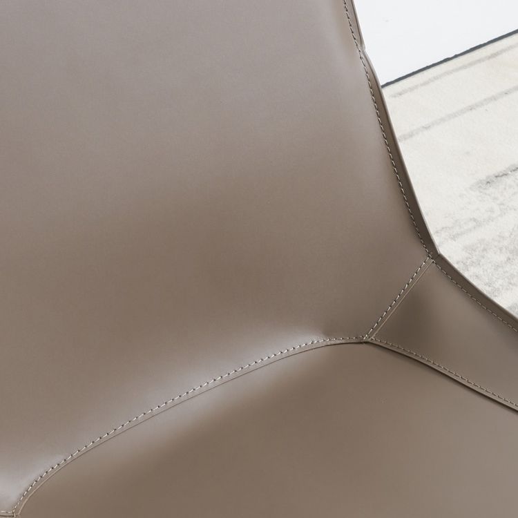 Designer Style Leather Dining Chair Matte Finish Parsons Dining Side Chair