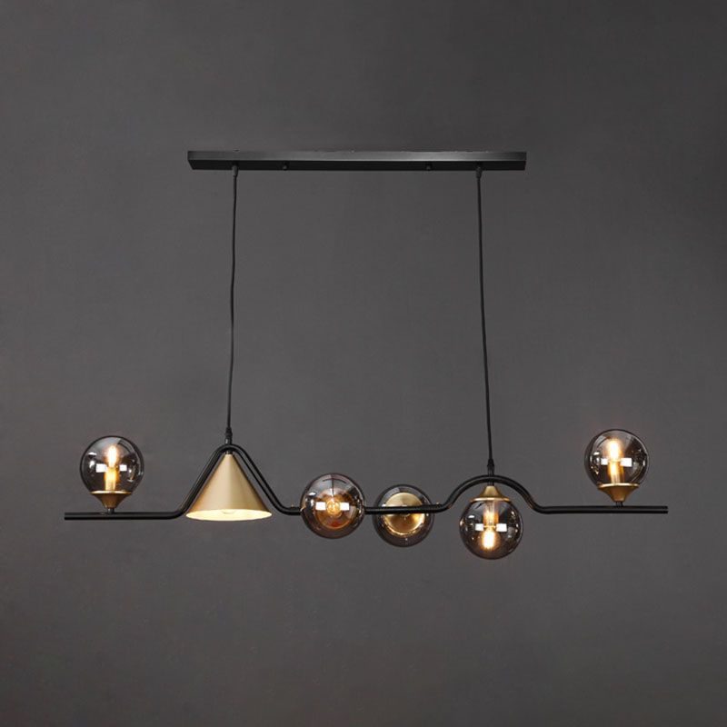 Round Island Lighting Fixture Modern-Style Glass Island Chandelier for Dinning Room