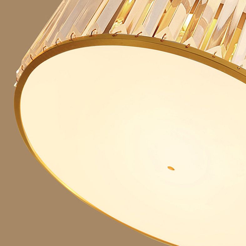 Luminaire encastré Plafonnier simpliste en cristal à tambour en or