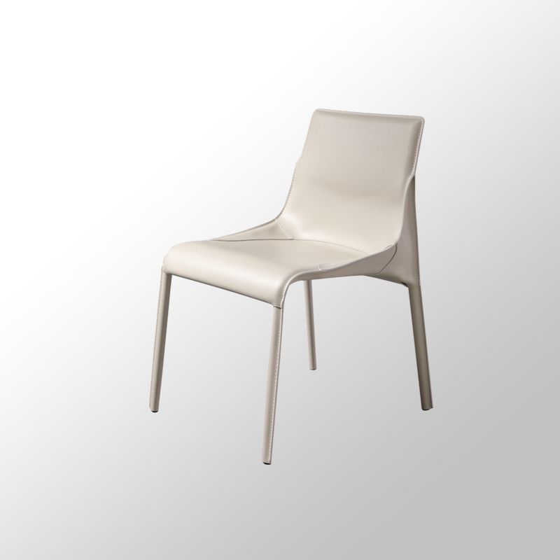 Faux Leather Contemporary Armless Chair Home Metal Dining Chair