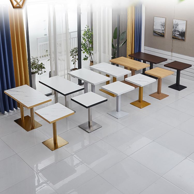 Modern Wooden Dining Room Table with Metal Legs for Living Room