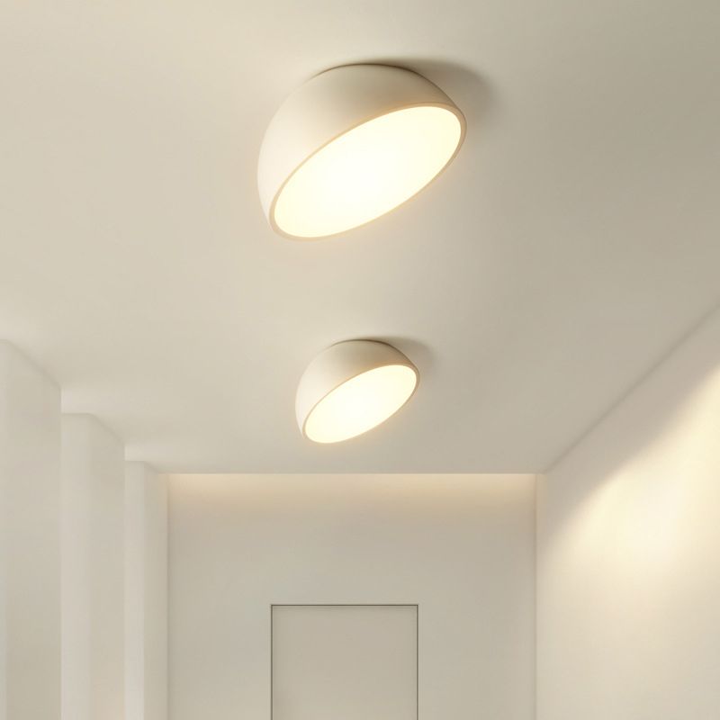 Moderne minimalistische LED-plafondlamp aluminium halfrond inbouw met acryl kap