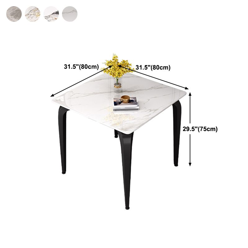 Industrial Sintered Stone Dining Table Metal Dining Table for Dining Room