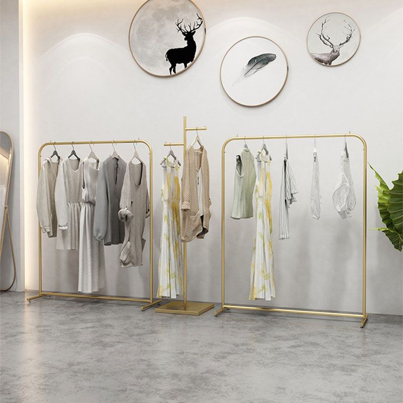 Glam Style Entry Hall Tree Metal Standing Coat Hanger for Living Room