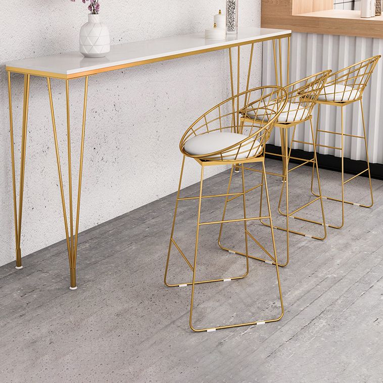 Glam 1/2/4/7 Pieces Bar Table Set Rectangle Wood Counter Table with High Stools