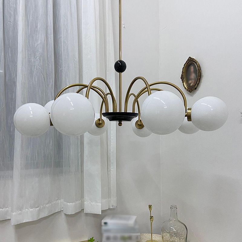 Modern Simple Pendant Light Globe Glass Chandelier for Dining Room