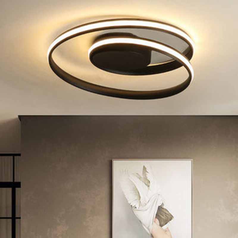 Simplicity Circle Ceiling Flush Mount Light Metal LED Bedroom Close to Ceiling Lamp
