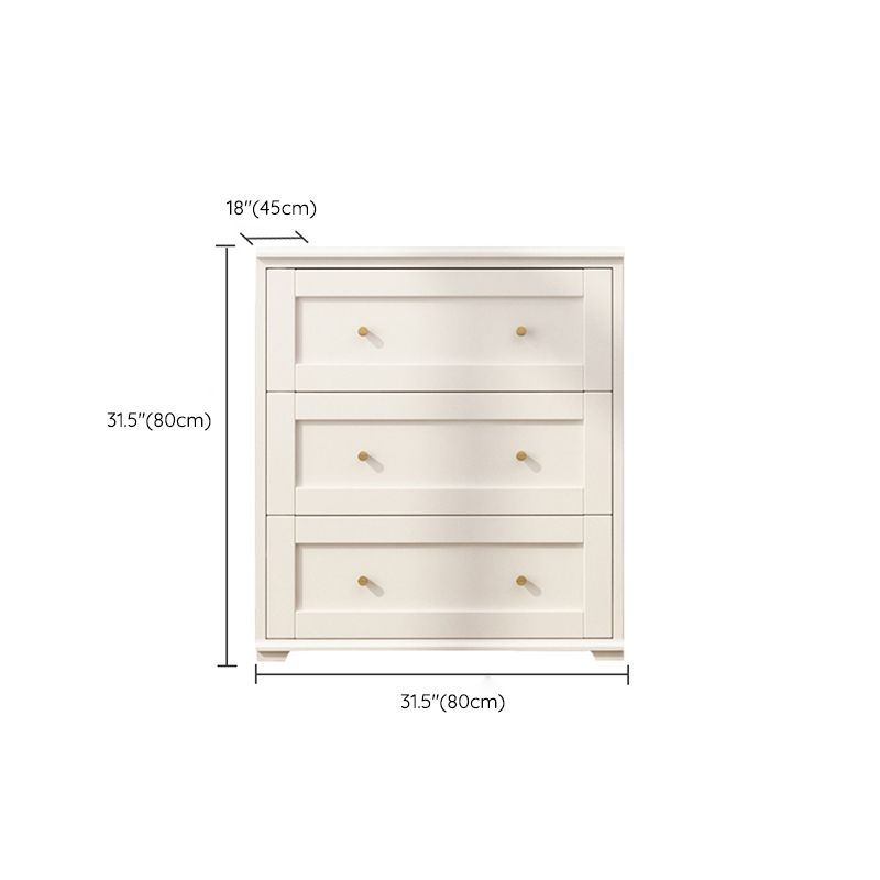 Glam Solid Wood Storage Chest Home Chest in White with Drawers