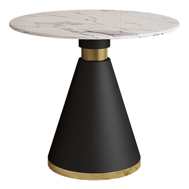 Metaal traditionele luxe ronde binnen tafel gesinterde stenen tafel met voetstukbasis