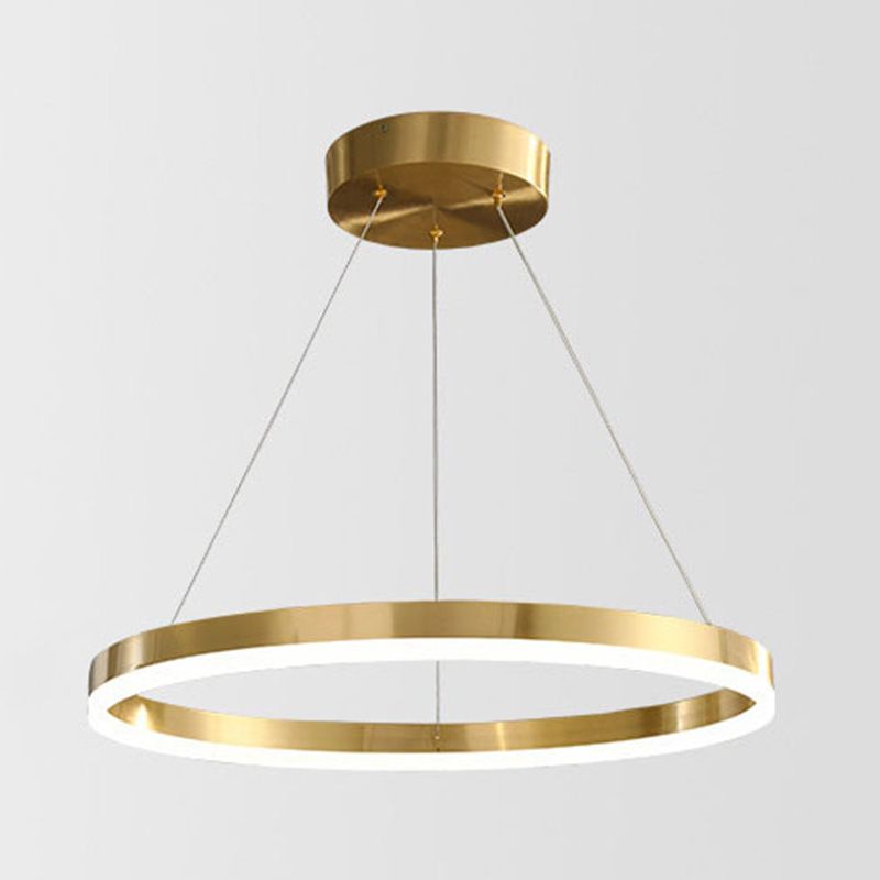 Moderne ring kroonluchter acryl hanger plafondlampen met verstelbaar hangsnoer voor woonkamer