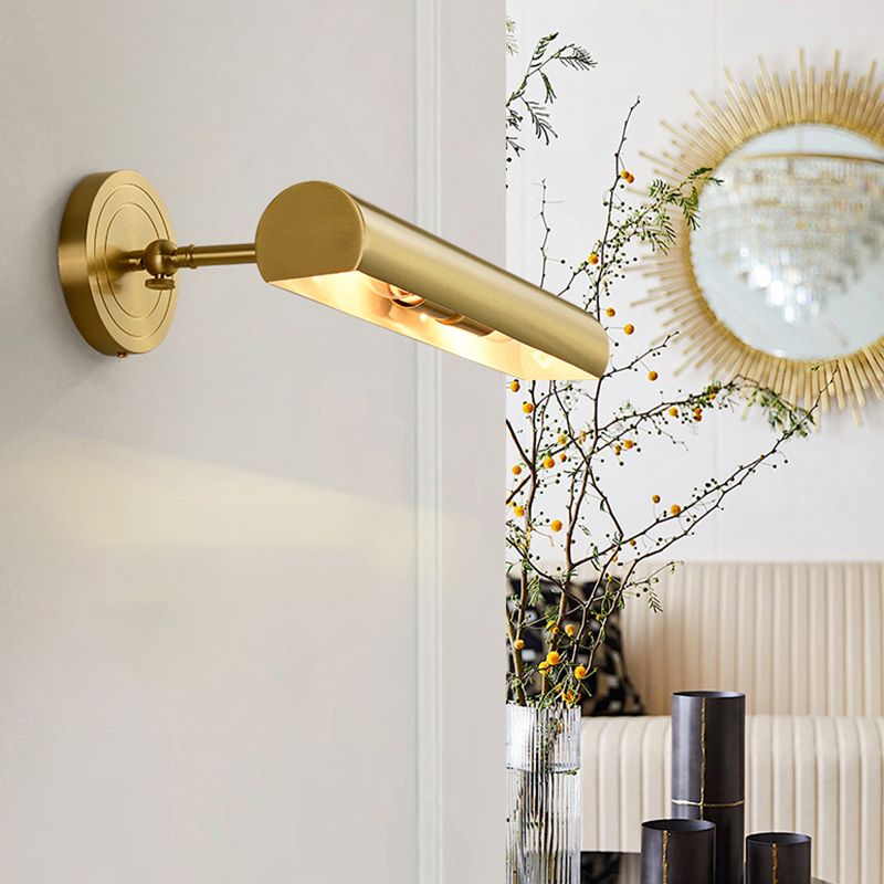 Luce di vanità in stile moderno 2 luci a specchio in rame Luce anteriore con tonalità metallica per bagno