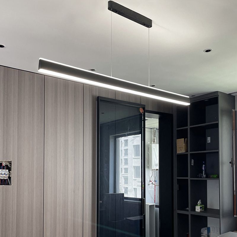 Rechteck Island Leuchte Einfache LED -Restaurant Hängende Lampe mit Acrylschatten