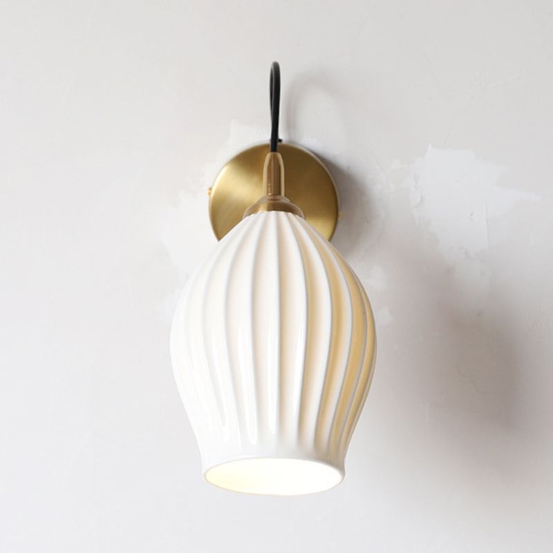 Modern Single Chrome/Golden Wall Mounted Sconce Shaded Wall Light