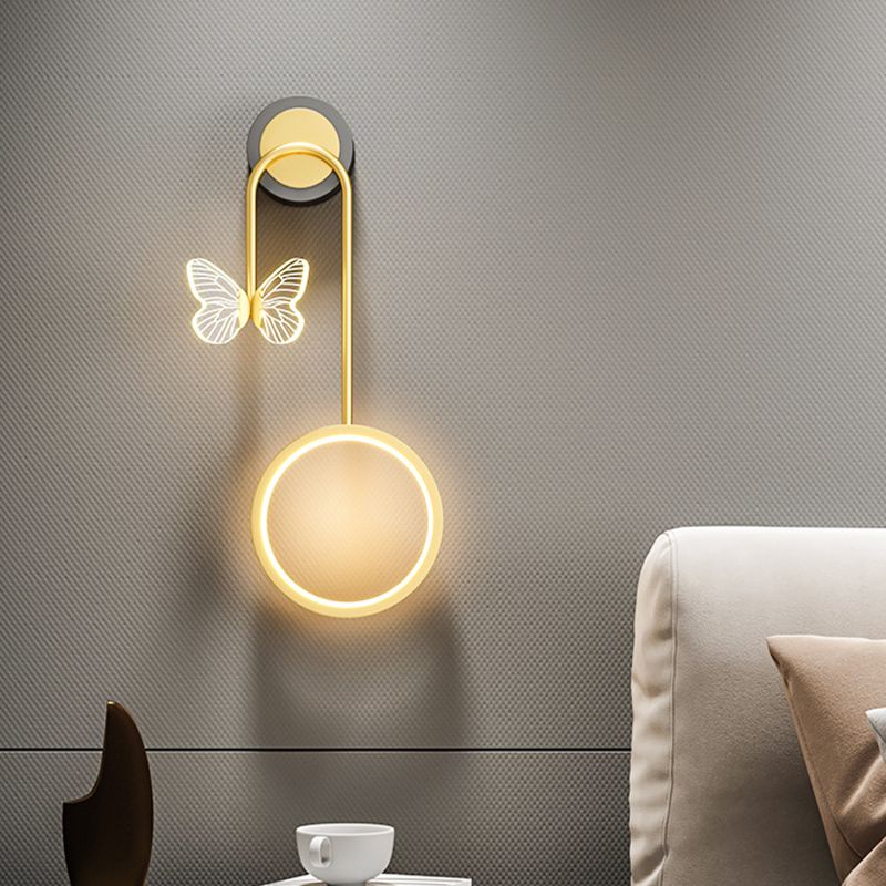 Modern Wall Mount Light Fixture 2 Light Wall Light Sconce in Gold for Dining Room
