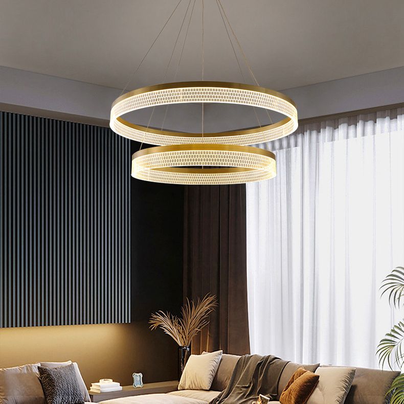 Lumières de lustre en cercle contemporain