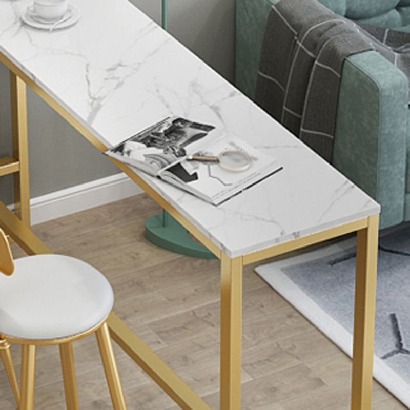 Glam Style 1/2/3 Pieces Bar Table Set Rectangle Bar Table with Metal High Stools for Home