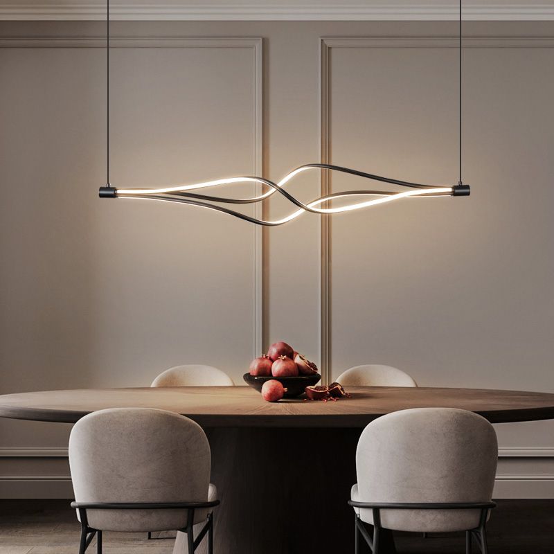 Modern Chandeliers For Foyer Wave Suspension Light LED Pendant Light Fixtures