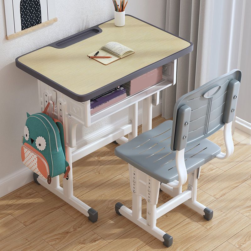 Children's Desk with Storage Shellf and Side Storage Bag and Hook
