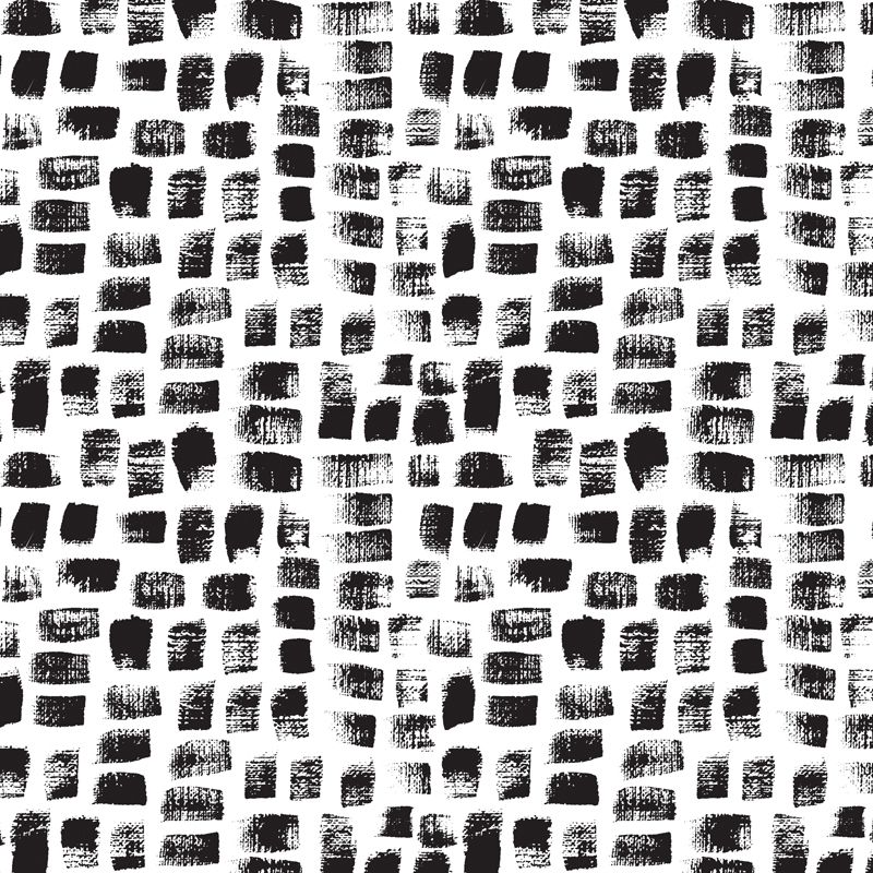 Seamless Pattern Plant Mural Decal Modern Non-Woven Cloth Wall Art in Black and White