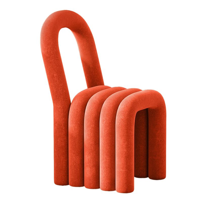 Contemporary Open Back Chair Velvet Dining Side Chair for Indoor