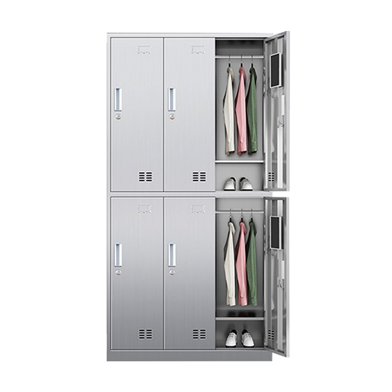 Chrome Steel Cabinet for Bathroom Modern Indoor Storage Cabinet with Hinged Doors