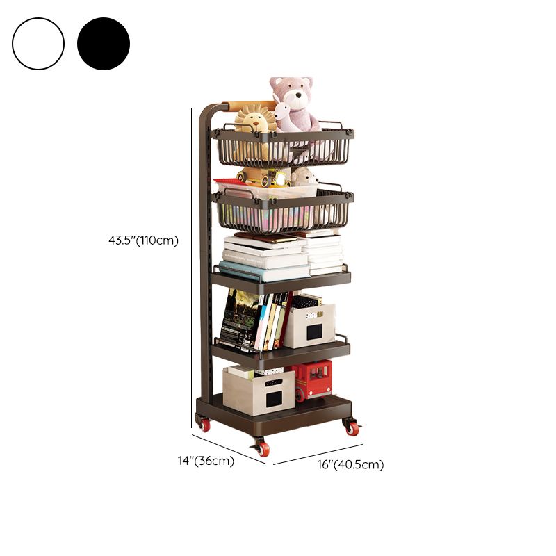 Contemporary Open Back Bookshelf Metal Vertical Bookcase for Office
