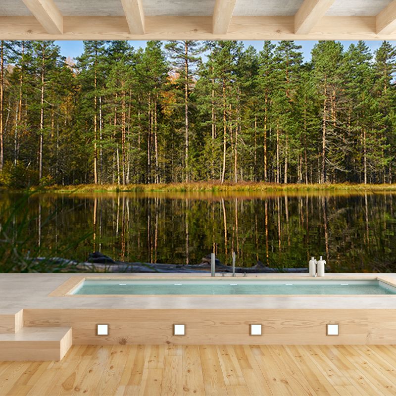 Mildew Resistant Forest Mural Contemporary Sitting Room Wall Mural