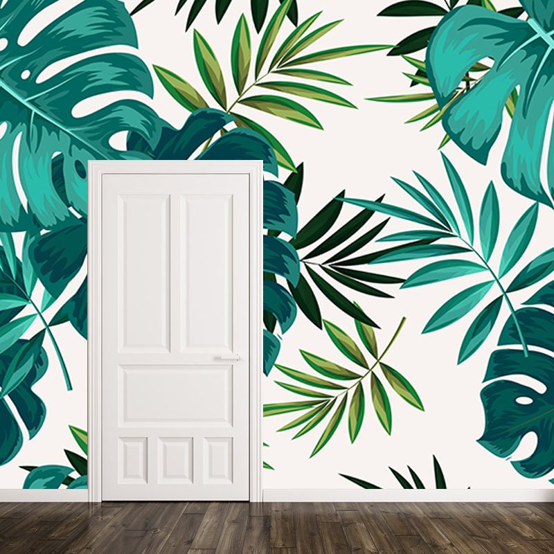 Tropical Plants Wall Mural Tropical Style Mildew Resistant for Sitting Room