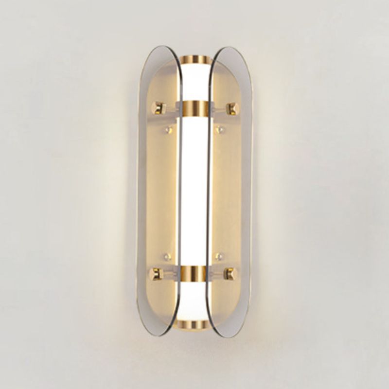 Modern LED Wall Lamp 1-Light Wall Mount Lamp with Glass Shade for Bedroom