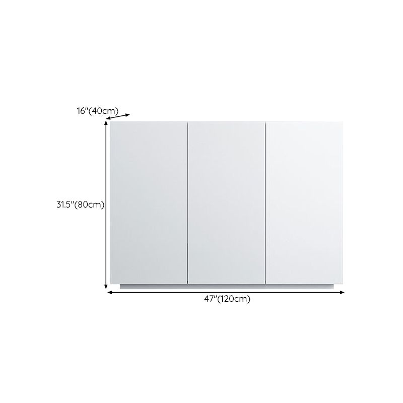 White Engineered Wood Sideboard Modern Cabinets Credenza for Living Room